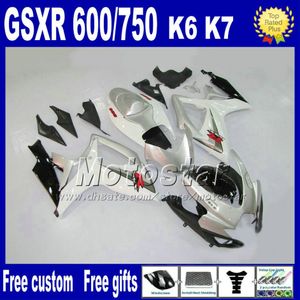 suzuki gsx r 600 k6 al por mayor-Juego de carenado para SUZUKI GSXR K6 set de carenado blanco negro plata GSX R GSX R