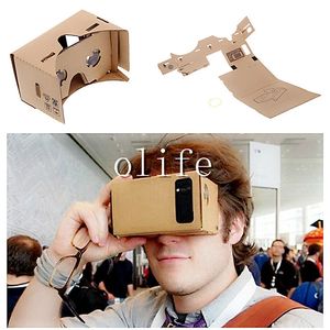 2015 Google Cardboard VR Virtual Reality 3D очки шторм зеркало DIY набор и головной монтажный ремень для iPhone 6 6Plus 5 5S 4 Samsung S6 край на Распродаже