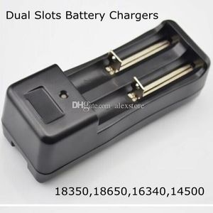 use o carregador de bateria venda por atacado-18350 li ion bateria carga eua EUA duplo carregador de slots duplo recarregável universal baterias de íon de lítio carregador para E Cigarro DHL