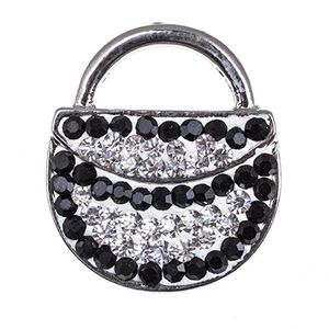 Wholesale button black for sale - Group buy NSB2178 Hot Sale Snap Buttons Jewelry Fashion Lady Bags Snaps DIY Charms Black Crystal Snaps Silver Metal Buttons