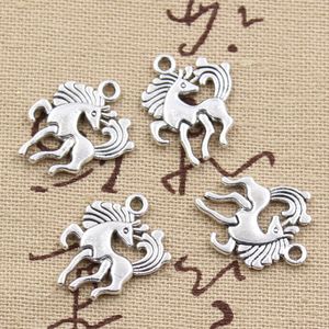120pcs Charms Horse Unicorn mm Antik Zink Alloy Pendant Fit Vintage Tibetansk Silver DIY för armband halsband