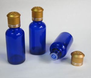 Wholesale tamper evident container for sale - Group buy Blue Glass Bottle ml Blue Cosmetic Container Tamper evident top Bottle blue glass essential oil bottle