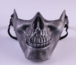 masque de paintball squelette achat en gros de 2015 Cadeau Nouveau Skull Skeleton Airsoft Masque de protection demi visage de demi visage pour masques de masque d Halloween TY931