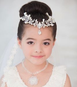 Ingrosso Perle di cristallo di lusso Capretto Head Head Pezzi per Party Costume Ball Girl Regali di Compleanno Regali Gioielli Accessori per bambini