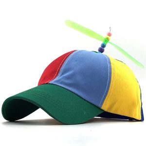 çocuklara yönelik kepler toptan satış-Avrupa ve Amerika Yaratıcı Ayrılabilir Pervane Bambu Yusufçuk Beyzbol Şapkası İlkbahar Yaz Çocuk Sun Proof Ebeveyn Çocuk Zirve Cap Cro