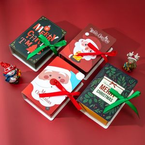 diy rezervasyonları toptan satış-DIY Kitap Şekli Merry Christmas Şeker Kutuları Çantalar Noel Noel Baba Hediye Kutusu Navidad Natal Noel Parti Dekorasyon Malzemeleri