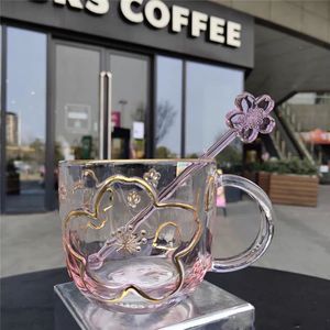 sakura bonito venda por atacado-Starbucks Sakura Glass Canecas De Café De Café Bonito Café Grande Capacidade Óculos De Água Cups Presente