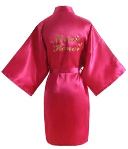 Wholesale embroidered bridal robes for sale - Group buy Women s Sleepwear Red Satin Bridal Robes For Bride Bridesmaid Maid Of Honor With Title Embroidered On The Back