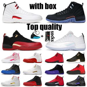 jogos de box top venda por atacado-Nike Air Jordan Retro Jordans s Jumpman AJ COM BOX XII sapatos de alta qualidade de basquete das mulheres das sapatilhas dos homens de pedra azul de ouro retro Trainers OVO