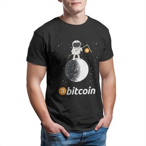 T shirts till månen Crypto Astronaut tröja Rolig Tshirt Man T Cotton Summer Tops Tees Streetwear Harajuku