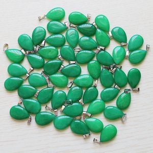 Groothandel stks Hangers Charms Groene Maleisische Jade Warder Drop Teardrop Stone Beads Hanger voor Sieraden Maken