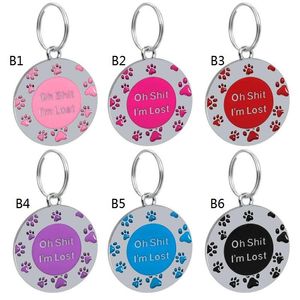 Anti lost Puppy Dog ID Tag Personalized Dogs Cats Name Tags Collars Necklaces Engraved Pet Nameplate Accessories RRD6800