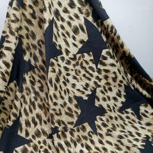 Tyg Klänning Chiffon Bubbla Crepe Leopard Star Print Mönster Scarf Byxor Sommar Material1
