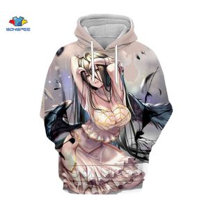 Sonspee anime sudadera overlord albedo hoodie d tryck höst vinter hoodies casual longsleeve hoody mens kläder