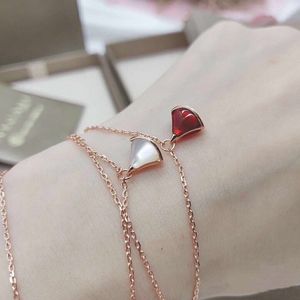 75 Off Factory Store Jewelry Bao plated rose gold four red agate double layer skirt White Fritillaria fan Bracelet Online Sale