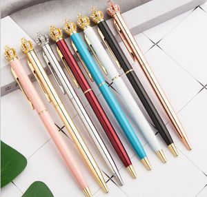 Creative Design Kleur Crown Diamond Ballpoint Pen Metalen Roller Bal Pennen School Office Supplies Business Student Gift