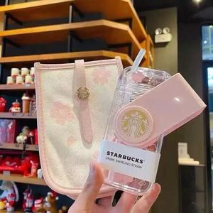 2021 Limited Edition ml Starbucks Genuine Mokken Valentijnsdag Kersenbloesem Roze Leuke Roterende Stroop met Canvas Tas