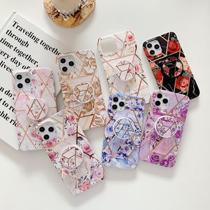 Luxe Geometrische Zachte TPU Vintage Floral Phone Cases voor iPhone Pro Max Samsung A70 A72 A52 A50 A12 A21S S20FE S20 S20P Opmerking Note9 S21 Plus S9 S9P S8 A71 A51 A42 G