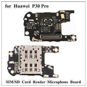 piezas de repuesto de micrófono al por mayor-30pcs SIM SD CARD READER SOPORTE Conection Flex Cables con tablero de micrófono MIC para Huawei P30 Pro P30pro Piezas de repuesto