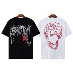 Zwart Wit Spin Revenge T Shirts Mannen Vrouwen Skull Print op de Back Top T shirts T shirt Kleding