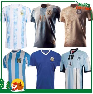 maradona jersey argentina achat en gros de 2021 Argentina Messi Soccer Jerseys Naples Napoli Home Away Football Shirt Retro Maradona Hombres Kit Kit Jersey