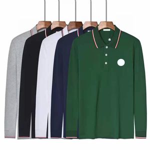 erkekler tasarımcısı tişört uzun kol toptan satış-Tasarımcı Erkek Uzun kollu Polo Gömlek Moda Nakış Harfleri Iş Klasik Gömlek Kaykay Rahat Top Erkekler S T Shirt