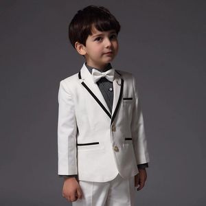 Męskie Garnitury Blazers Wedding For Kid White Boy Tuxedos Custom Made Boys Dzieci Garnitur Slim Fit Dwa Przyciski Kurtka Spodnie