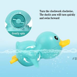 ördek su oyuncak toptan satış-Yaz Bebek Banyo Oyuncak Duş Clockwork Yüzme Çocuk Oyun Su Sevimli Küçük Sarı Ördek Banyo Küvet Oyuncaklar Çocuk RRE11501