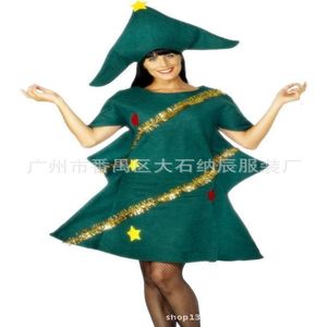 eğlenceli yetişkin halloween kostümleri toptan satış-Günlük Elbiseler Eğlenceli Yetişkin Noel Ağacı Elfler Parti Cadılar Bayramı Kostümleri