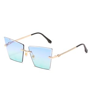 funny eye glasses toptan satış-Yeni Stil Bayanlar Kedi Göz Kişilik Ile Çerçevesiz Güneş Gözlüğü Tüm Maç Komik Kare Güneş Gözlükleri