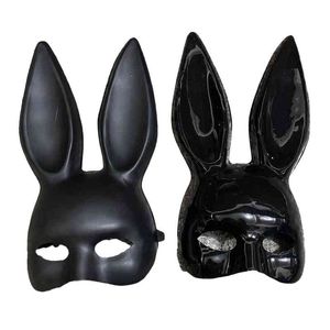 PVC Wielkanoc Bunny Girl Mask Czarny Seksowny Królik Ucha Biały Cute Bunnies Długie Uszy Bondage Maski Halloween Masquerade Party Cosplay Costume Prop ZXFHP1565