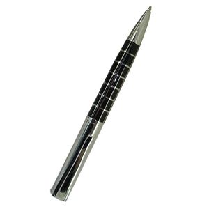 крутые черные ручки оптовых-Cool Checker дизайн металлические шариковые ручки для деловых подарков Мода розничная торговля канцелярские серебряные и черные квадратные шариковые ручки