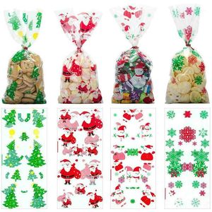 Wholesale christmas tree plastic bags for sale - Group buy Gift Wrap Christmas Tree Santa Claus Candy Bag Self adhesive Plastic Bags For Year Christams Cookie Packaging