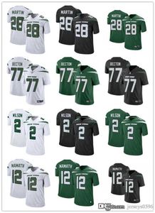 new jersey jets achat en gros de Hommes Femmes Youth New York Jets Jersey Zach Wilson Mekhi Becton Joe Namath Curtis Martin Football Jerseys