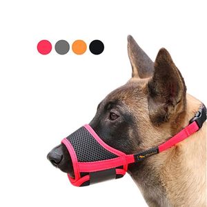 nylon hund miers. großhandel-Hundemündung Nylon weiche Mündchen Anti Buring Belling Secure Mesh Atmungsaktive Haustiere Mundabdeckung für kleine mittelgroße Hunde Farben Ges V2