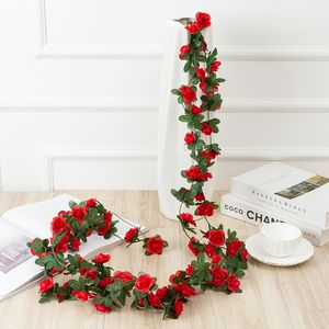Wholesale garden with arch for sale - Group buy 250CM Rose Artificial Flowers Christmas Garland for Wedding Valentine s Day Home Room Decoration Spring Autumn Garden Arch DIY Fake Plant Vine