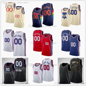 ingrosso maglie con stampa personalizzata-Personalizzato stampato a basket maglie da basket Joel Ben Embiid Simmons Danny Andre Green Drummond Seth Curry Tyrese Maxey Jaden Springer Matisse Thybuby