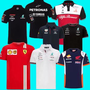 races cars al por mayor-Las chaquetas de carreras usan la mejor calidad F1 Fórmula One Traje del equipo del equipo del equipo de la fábrica Uniforme de fábrica de polo camiseta de manga corta para hombres se puede personalizar