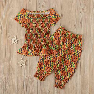 Dziewczyna Odzież Ustawia Letnie Ubrania Kostium Afryki Bohemian Dwuczęściowy Zestaw Baby Kids Stroje