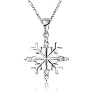 2021 Pendant Necklaces INALIS Christmas Zircon Necklace Simple Style Snowflake Platinum Or Rose gold LKN18KRGPN1203 Freeshipping