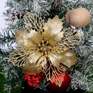 100pcs parti cm glitter Artifical Christmas Flowers Tree Decorations for Home Fake Flowers Xmas Ornaments Nyårsinredning