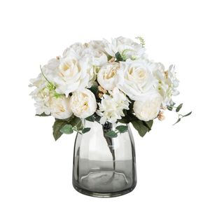 Dekoracyjne kwiaty wieńce jedwabne hortensja wiosna wesele ogród róże łuski bukiet ślubny bukiet świąteczne dekoracje wazon do domu fałszywy piwonia a