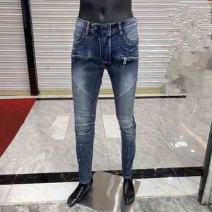 Nowy projekt Luxurys Męskie Klasyczne Męskie Dżinsy Slim Leg Jeans Hip Hop Myed Projektant Bawełniany Męskie Spodenki Najwyższej Jakości Us Wielkość UE