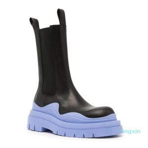 botas de los hombres más vendidos al por mayor-Top más barato Venta hombre negro azul soles Boottega Boot Fashion Luxury Tire Cuero Chelsea Botines Hombres Plataforma Chunky Shoes X