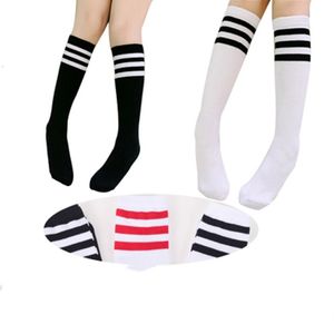 team stockings toptan satış-Çorap Çorap Dans Performansı Amigo Takımı Üç Barlar Üzerinde Diz Öğrenci Düz Polyter Pamuk Futbol Çorap Çorap