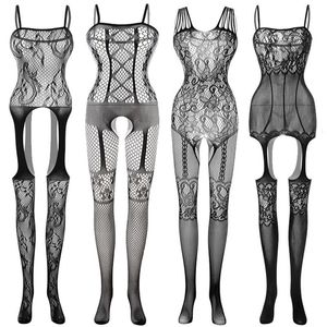 Sexy Transparent Costumes Suit Body Stockings Sex Erotic Open Crotch Teddy Lingerie Crotchless Baby Doll Feminino Porno