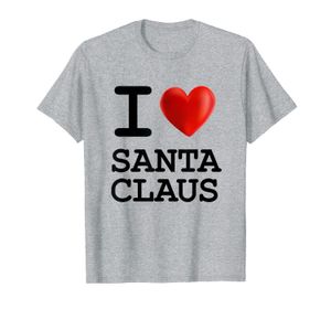 Wholesale funny santa shirts for sale - Group buy I Love SANTA CLAUS Heart T Shirt Gift Funny Present
