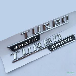 turbo ve supercharger toptan satış-Mektup amblemi Turbo matic A M G Padge Fender Supercharge Logo Araba Styling Sticker Mercedes Benz AMG Parlak