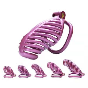 Sexy Purple Cock Chastity Cage Mamba Y Chastity Devices Belt Cockring BDSM Bondage Male Penis Ring Lock Slave Erotic Gay Ladyboy Adult Game Sex Toy for Men
