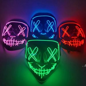 パーティー用品ハロウィーンカーニバルコスチューム装飾発光LEDマスクマスキーライトアップマスクFWB8785